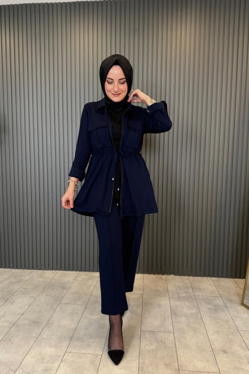 Eslem Rahat Pantolon Takım Lacivert