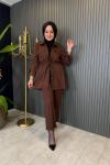 Eslem Rahat Pantolon Takım Kahve
