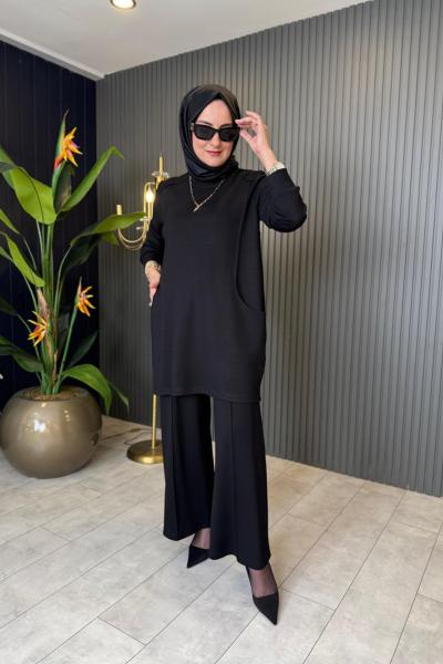 Vildan Rahat Pantolonu Takım Siyah