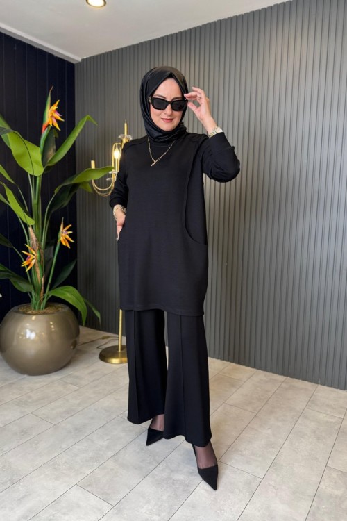 Vildan Rahat Pantolonu Takım Siyah