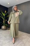 Levidor Pul İşlemeli Etekli Takım Çağla Yeşili