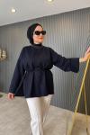 Bağlama Detaylı Basic Tunik Lacivert