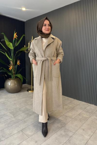 Punto Dikişli Kaban Taş Rengi