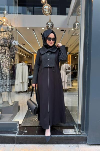 Bel Büzgü Detaylı Kap Siyah