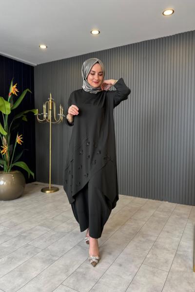 Luna Ön Anvelop Detaylı Pantolon Takım Yeşil