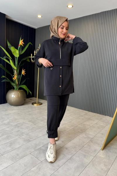 Ceylin Pantolon Takım Siyah