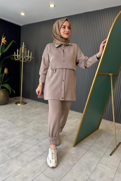 Ceylin Pantolon Takım Bej