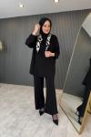 Hüma Rahat Pantolon Takım Siyah