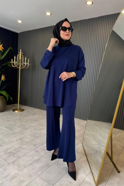 Hüma Rahat Pantolon Takım Lacivert