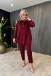 Melina Oysho Pantolonlu Takım Bordo