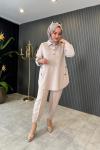 Melina Oysho Pantolonlu Takım Bej