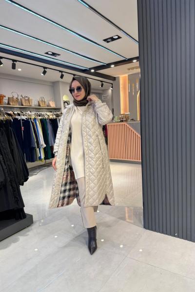 Levidor İnce Dolum Kapitone Mont Bej