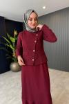 Tüvit Ceket Elbise Bordo