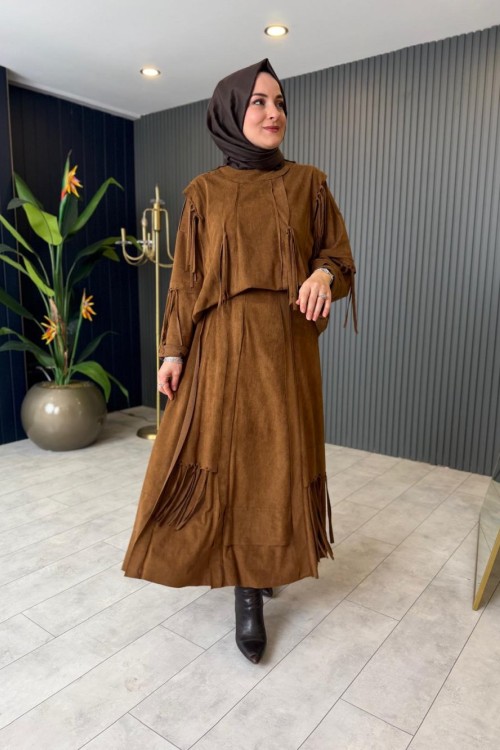 Yarasa Kol Nubuk Etekli Takım Haki