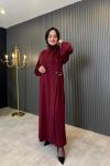 Kol Çıtçıt Detaylı Oysho Elbise Bordo