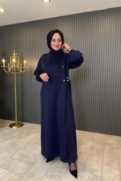 Kol Çıtçıt Detaylı Oysho Elbise Lacivert