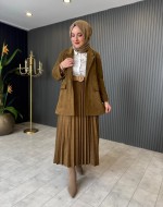 Nubuk Blazer Ceket Haki