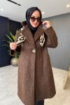 Keçe Oversize Kaban Kahve