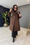 Keçe Oversize Kaban Kahve