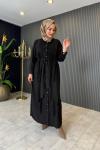 Süet Gömlek Elbise Siyah