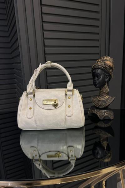 Gold Aksesuarlı Kurdele Detaylı Çanta Bej