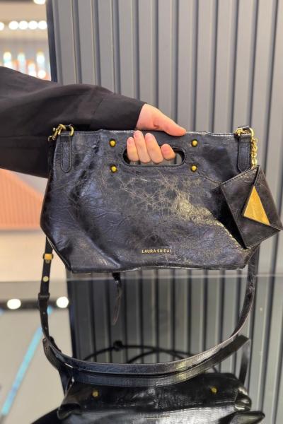 Cüzdan Aksesuarlı El Ve Omuz Çantası Siyah