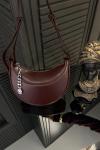 Metal Aksesuarlı Oval Çanta Bordo