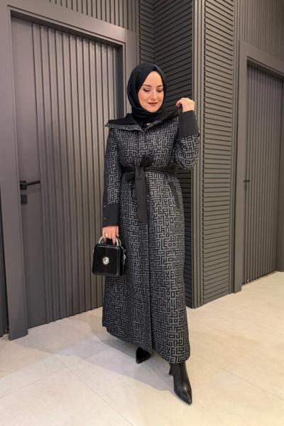 Jakar Desenli Kap Gri