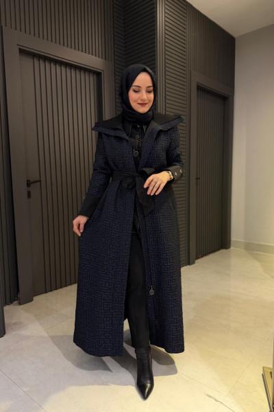 Jakar Desenli Kap Lacivert