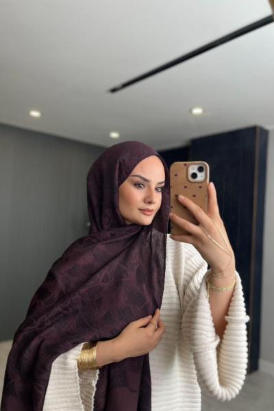 Orhan Jakar Desenli Şal Bordo