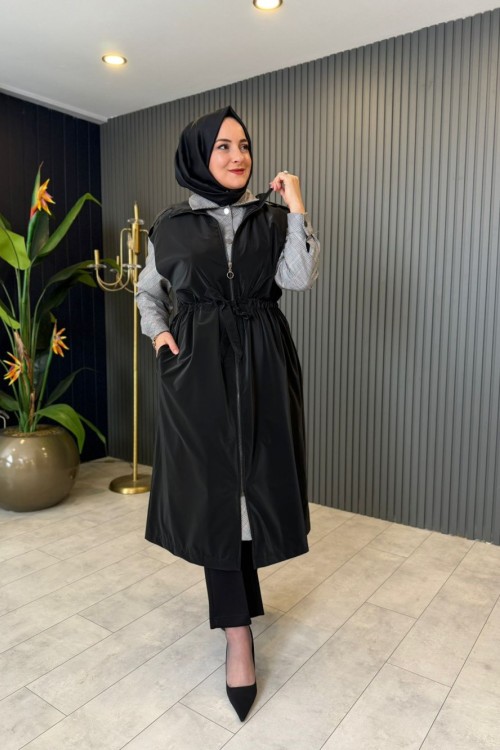 Kazayağı Desenli Kap Siyah