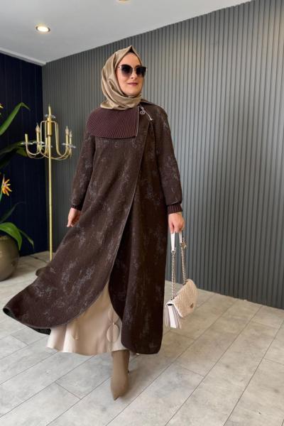 Simli Deri Biye Detaylı Kap Kahverengi