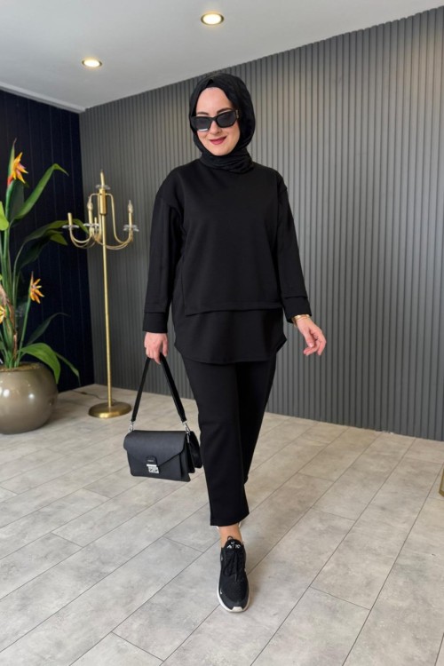 Arkası Çapraz Detaylı Oysho Pantolon Takım Siyah