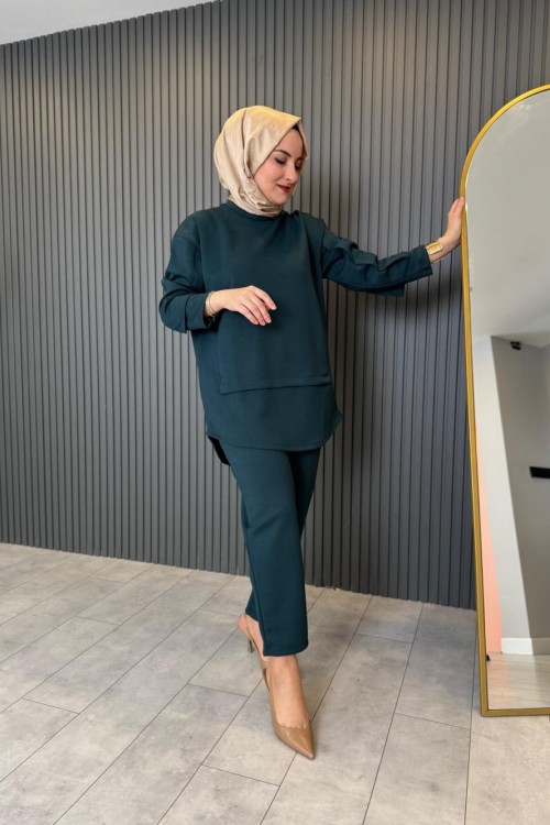 Arkası Çapraz Detaylı Oysho Pantolon Takım Yeşil