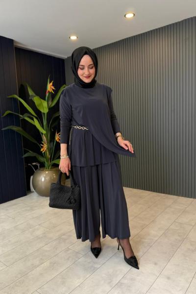 Lazer Kesim Rahat Tiril Takım Antrasit