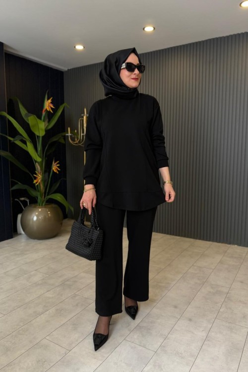 Aylin Rahat Pantolon Takım Siyah