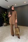 Aylin Rahat Pantolon Takım Camel