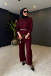 Aylin Rahat Pantolon Takım Bordo