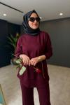 Aylin Rahat Pantolon Takım Bordo