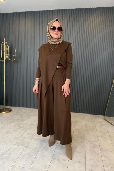 Lazer Kesim Oysho Pantolon Takım Kahverengi