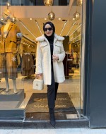 Taş Detaylı Angora Kaban Bej