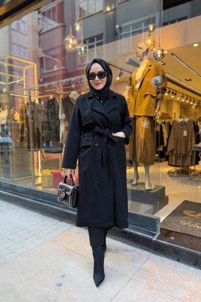 Hüma Kaşe Kaban Siyah