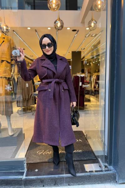 Hüma Kaşe Kaban Bordo