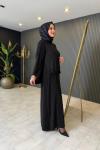 File Detaylı İkili Elbise Takım Siyah
