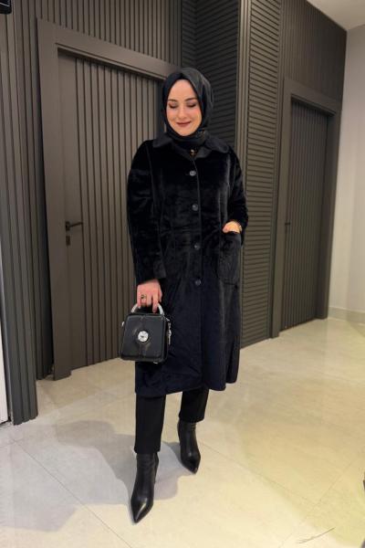 Puane Dikişli Kap Siyah