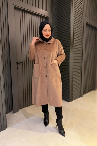 Puane Dikişli Kap Camel