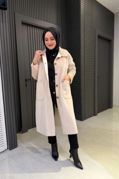 Puane Dikişli Kap Bej