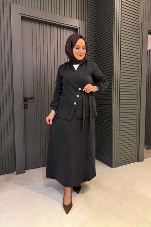 Levidor Premium Tasarım Etekli Takım Siyah