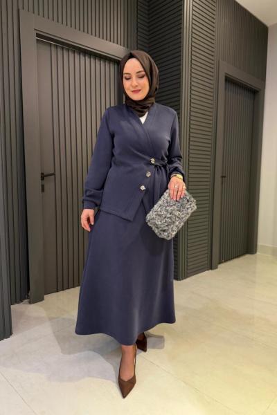 Levidor Premium Tasarım Etekli Takım Lacivert