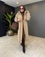 Yanları Fermuar Detaylı Premium Tasarım Mont Camel